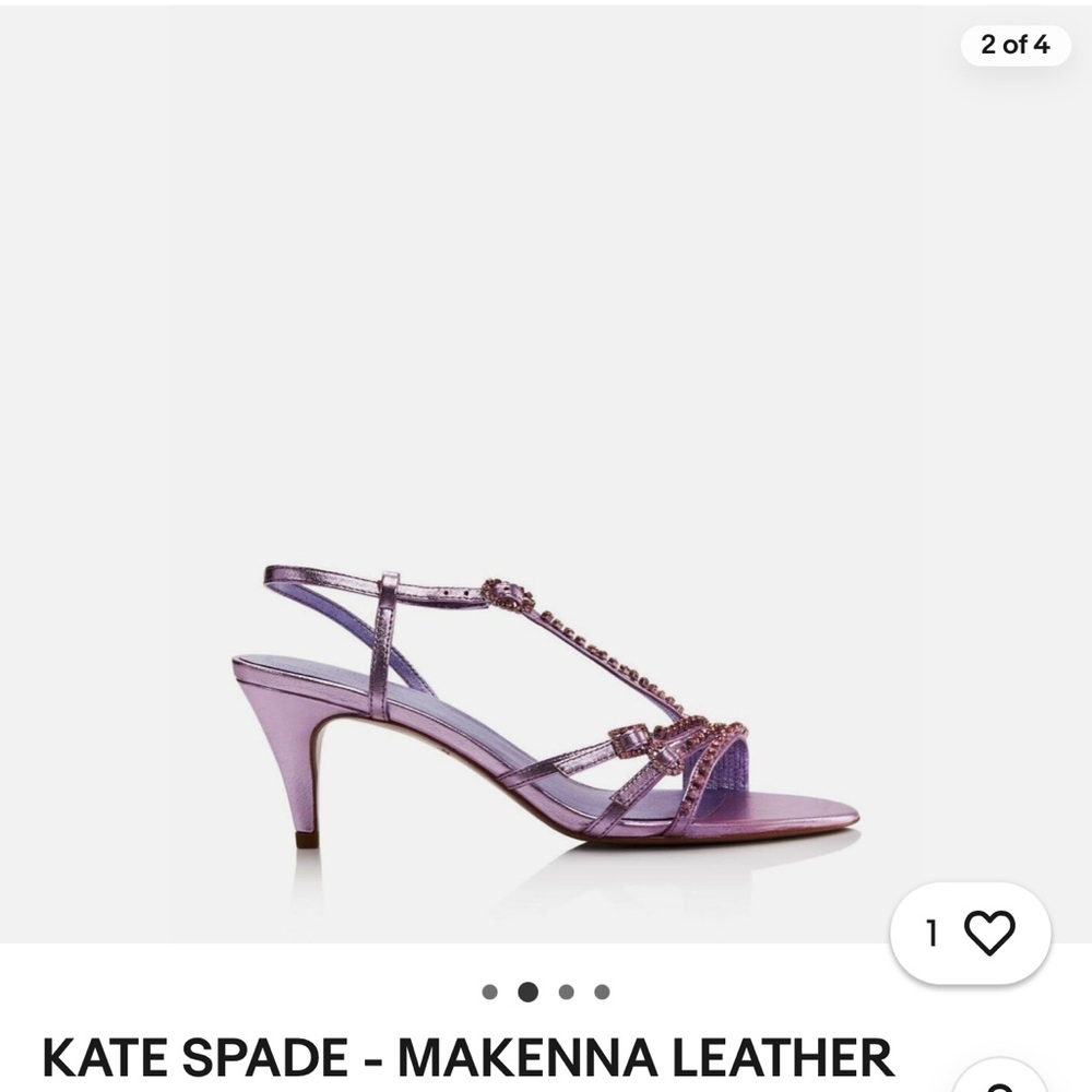 NWT Kate Spade Makenna purple metallic rhinestone strappy heels 8